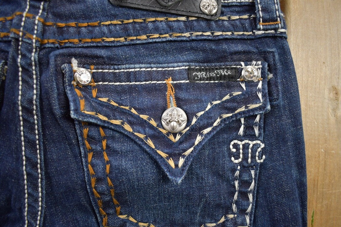 Vintage Y2K Miss Me Bedazzled Low Rise Jeans Size 26x31