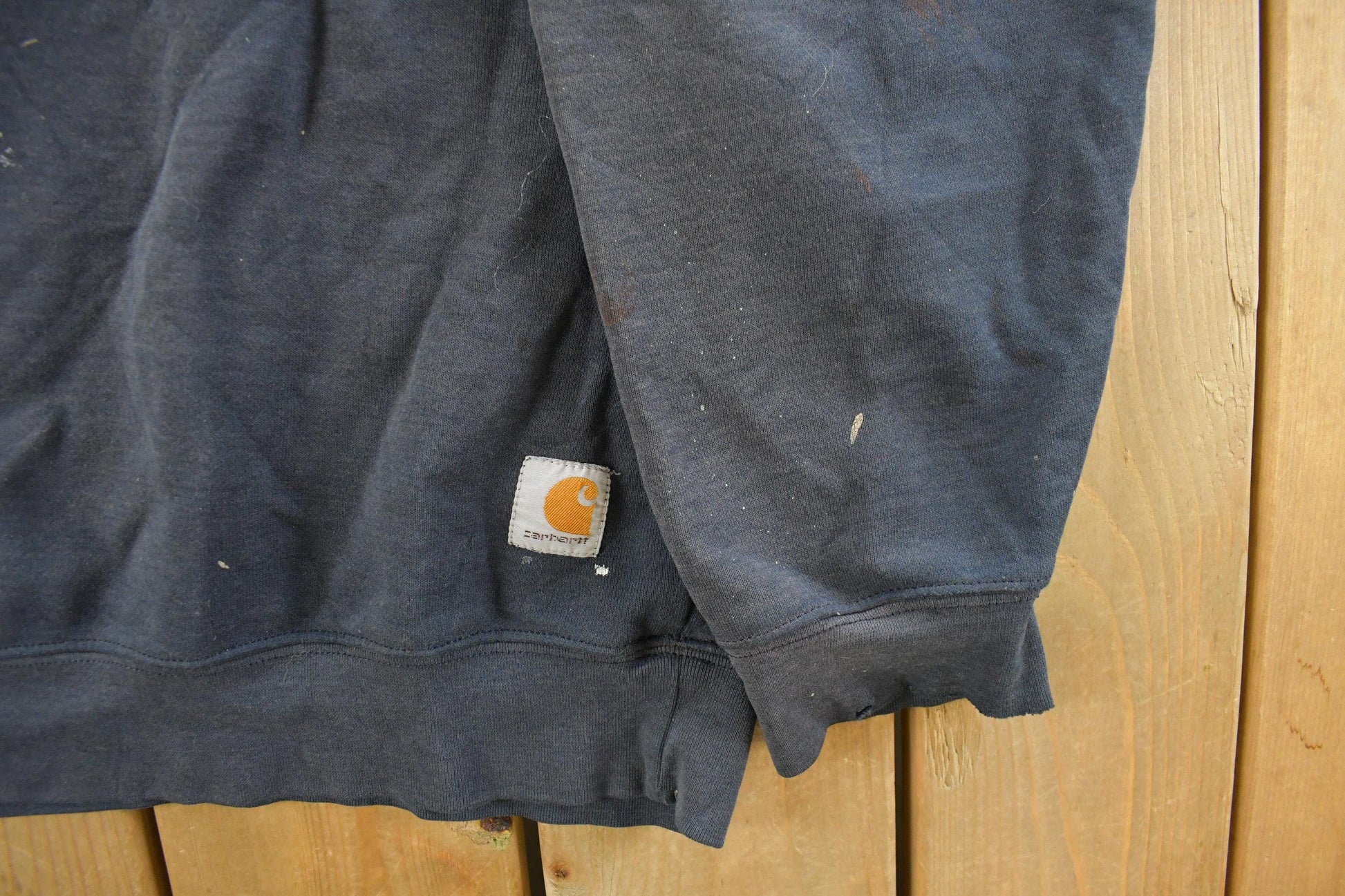 Vintage 1990s Distressed Carhartt Crewneck Sweatshirt Men's 2XL / Heavy Cotton / Sweatshirt / Workwear / Streetwear / Vintage Carhartt