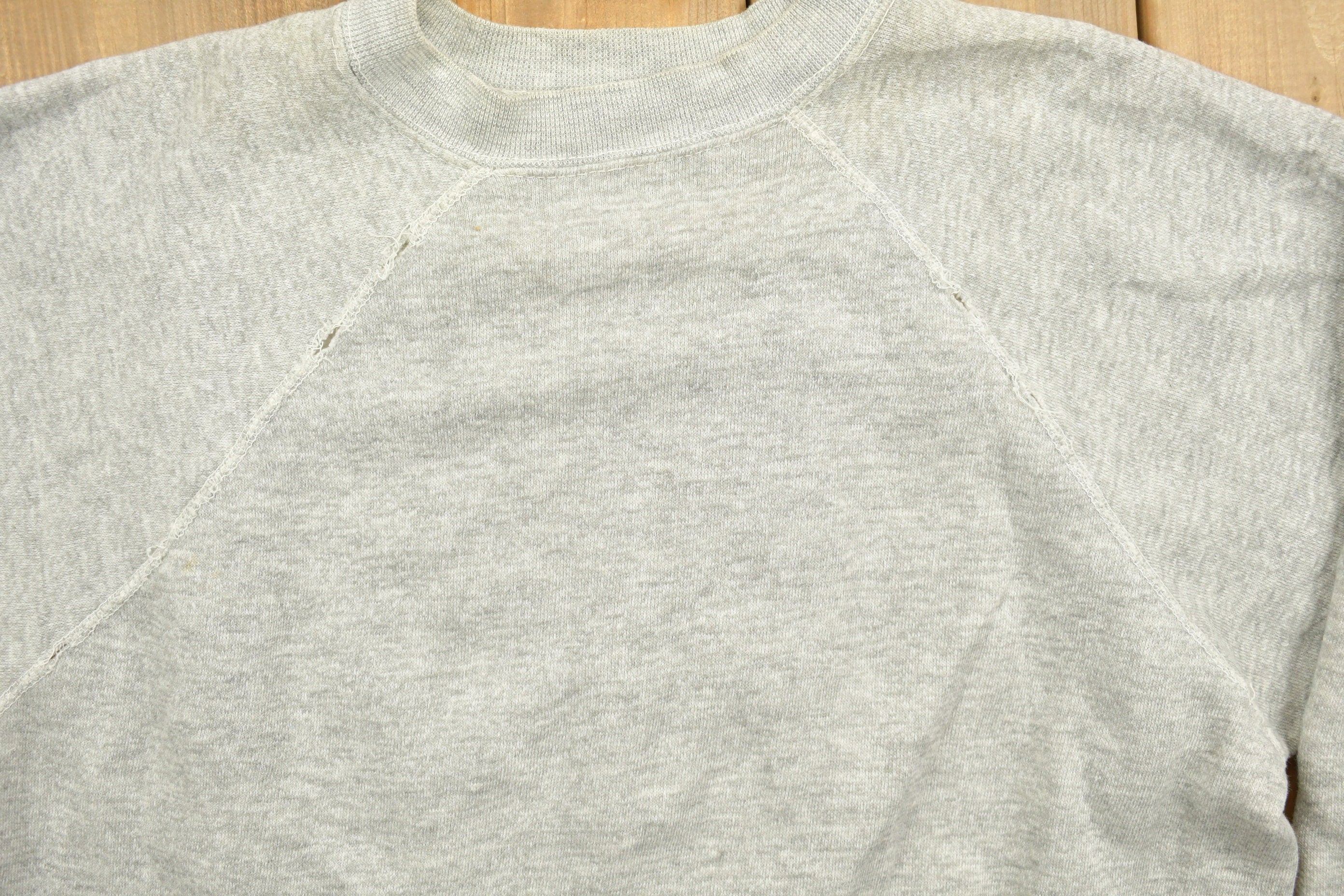 Vintage 1960s Blank Grey Raglan Sweatshirt  60s Crewneck  Made In USA  True Vintage  Streetwear  60s Blank  60s Sweater