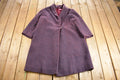 Vintage 1980s Purple Wool Full Length Over Coat
