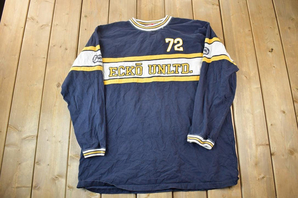 Vintage 1990s ECKO Unltd Heavy Rugby Style Crewneck Sweatshirt  90s Crewneck  Made In USA  Streetwear  Embroidered 72 Marc Ecko