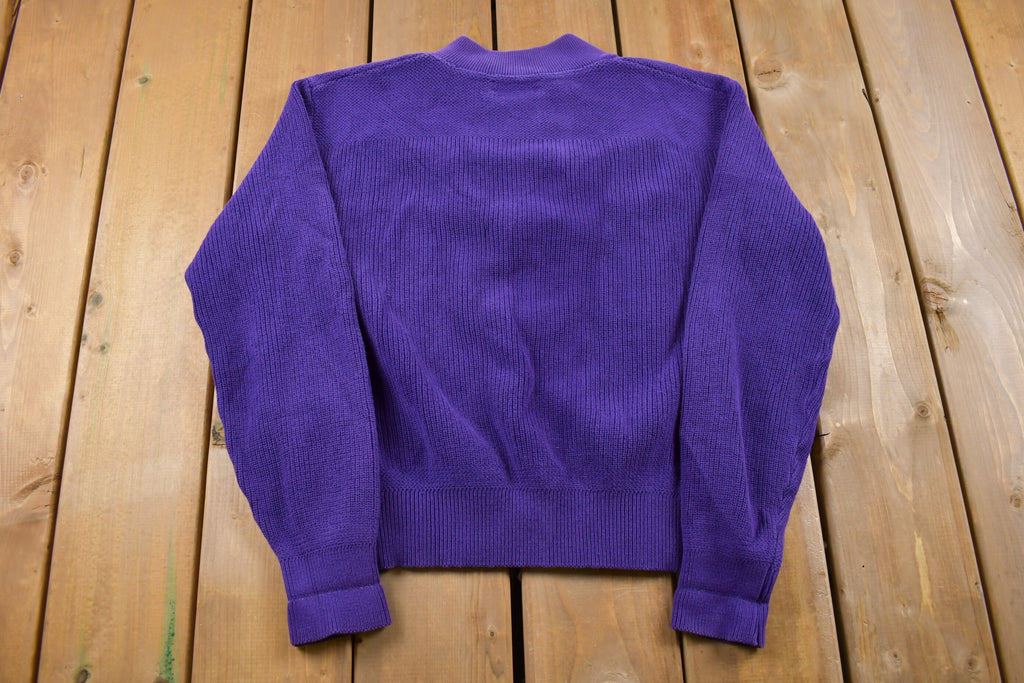 Vintage 1990s L.L Bean Button Up Knitted Crewneck Sweater