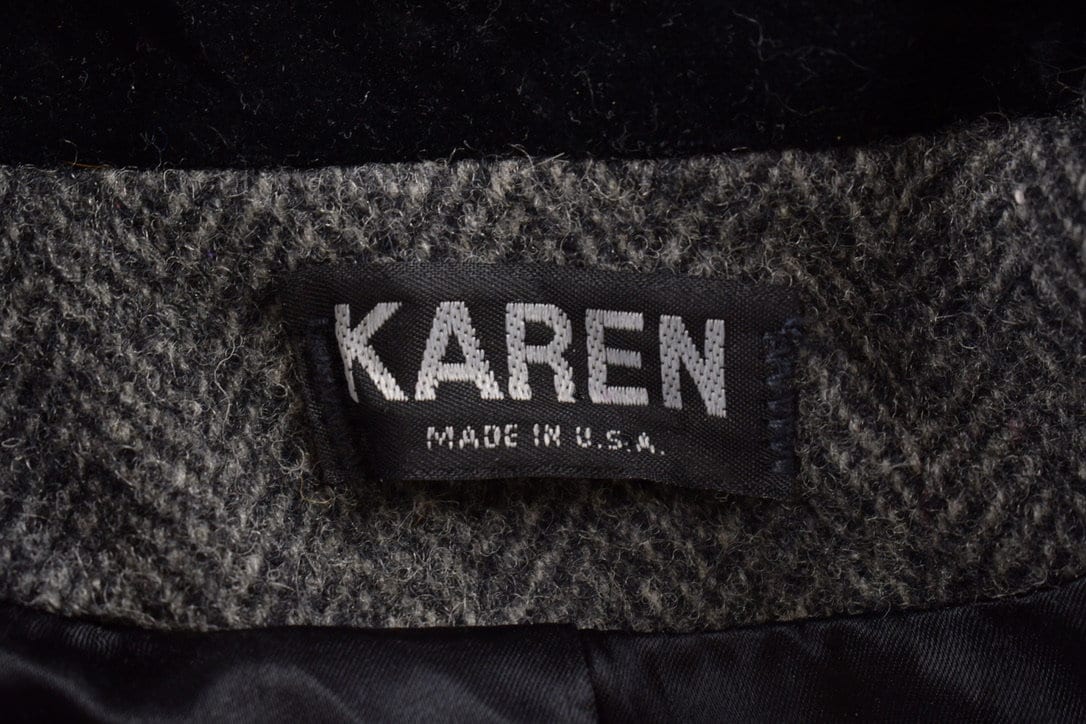Vintage 1980s Karen Full Length 100% Wool Coat