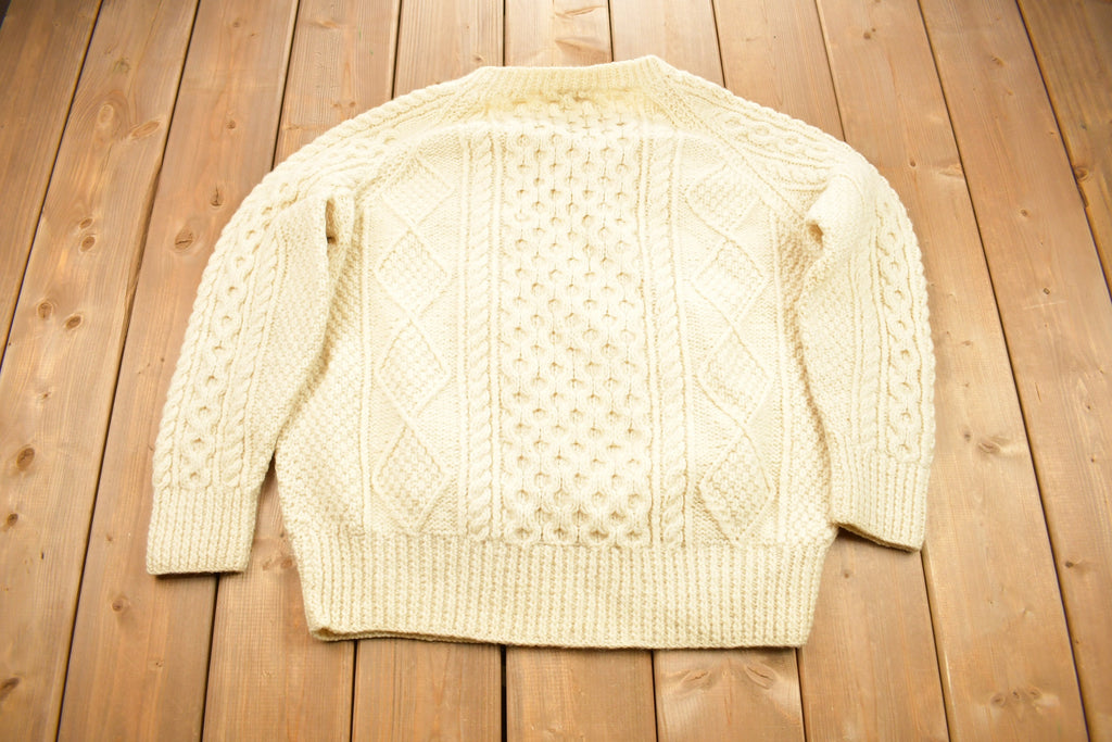Vintage 1980s Cable Knitted Crewneck Sweater