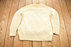 Vintage 1980s Cable Knitted Crewneck Sweater