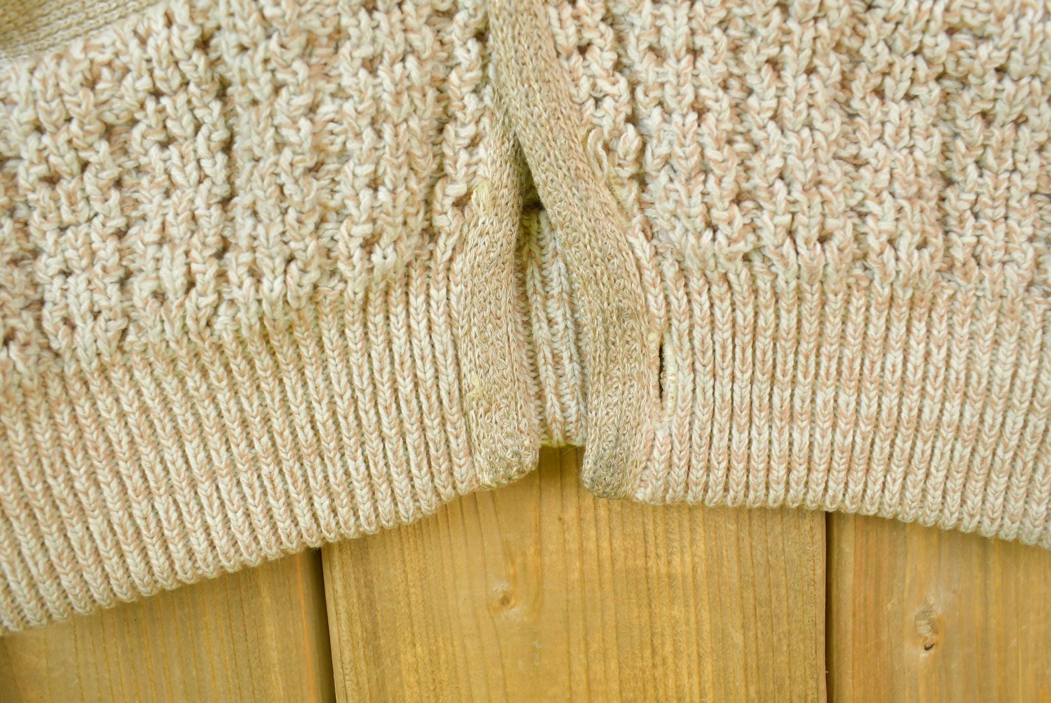 Vintage 1980s Cable Knit Cardigan Sweater