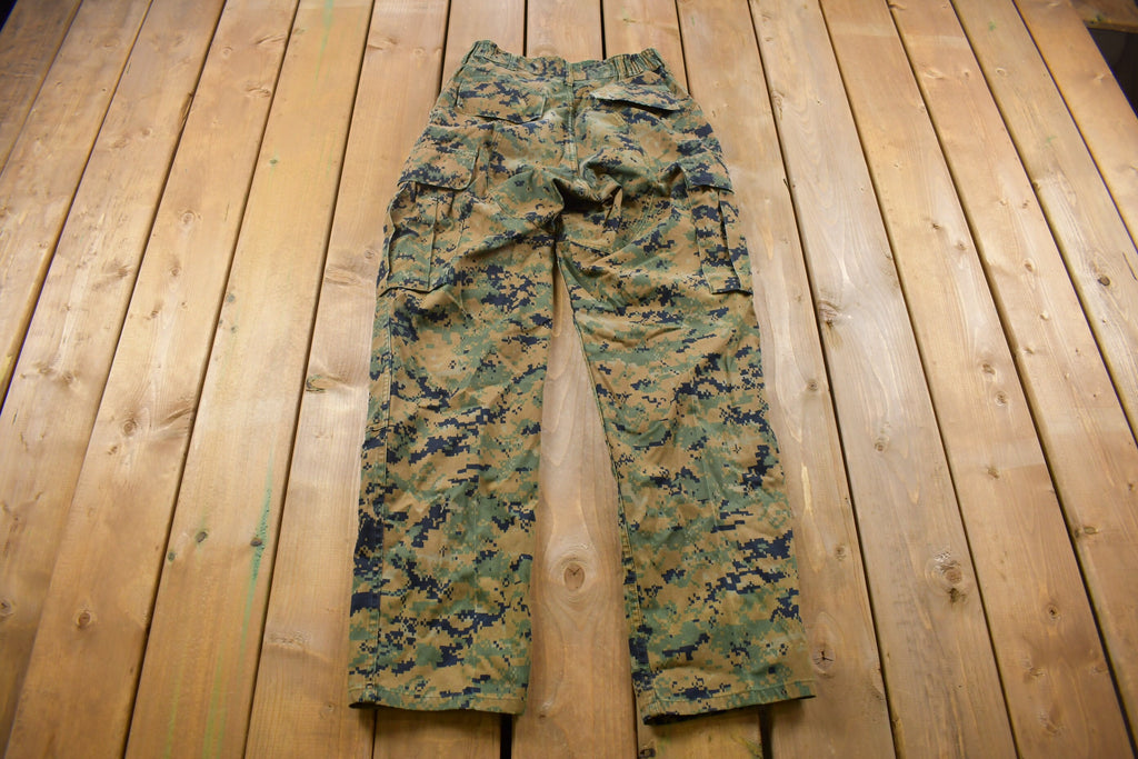 Vintage Military Digital Woodland Camouflage Cargo Pocket Pants 28 x 32