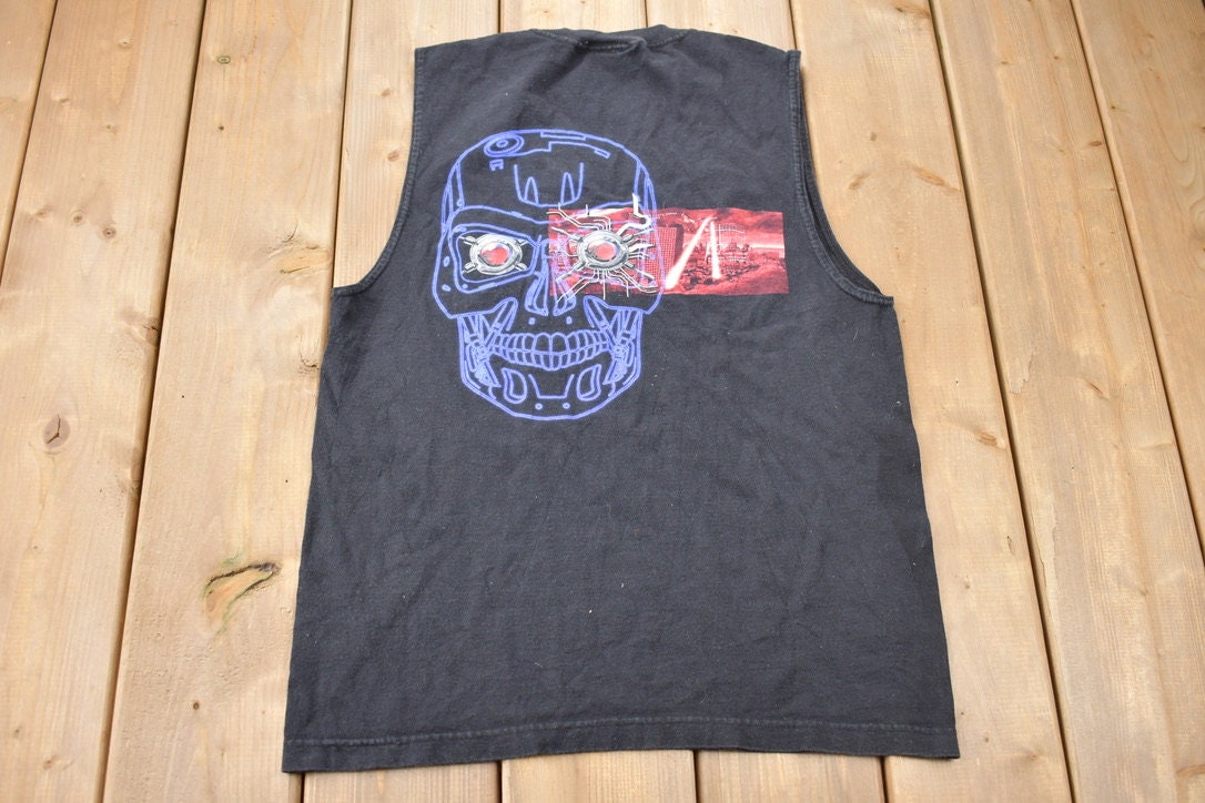 Vintage 1990s Terminator 2 3D Universal Studios Movie Promo Tank Top T-Shirt