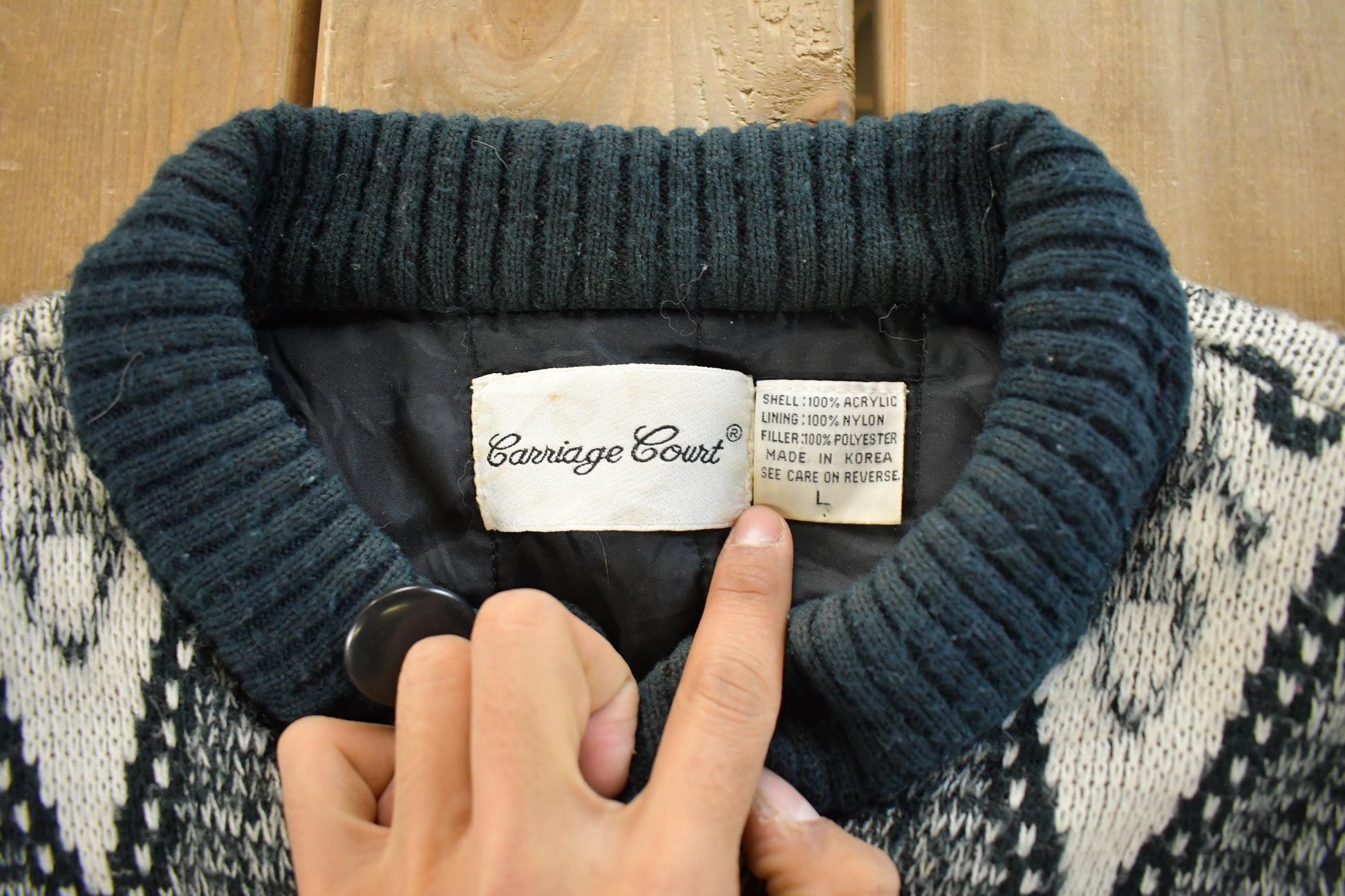 Vintage 1990s Carriage Court Knit Sweater Jacket Women's Medium