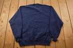 Vintage 1990s Jerzees Navy Blank Crewneck Sweatshirt