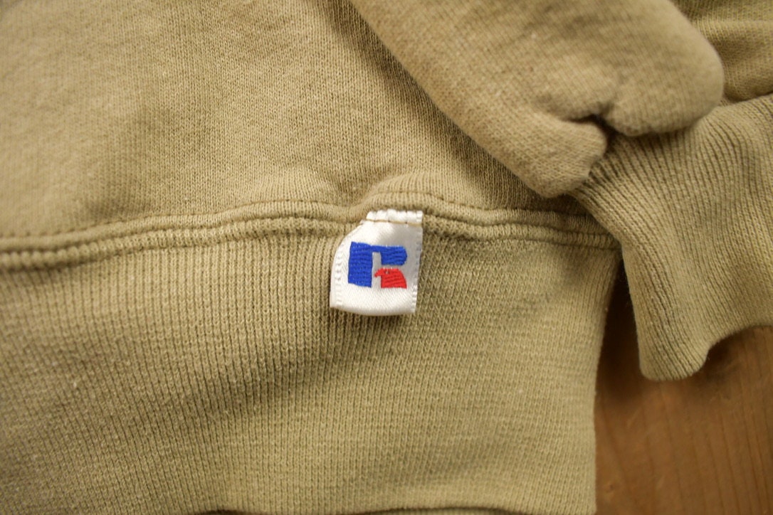 Vintage 1990s Beige Russell Athletics Blank Crewneck Sweatshirt