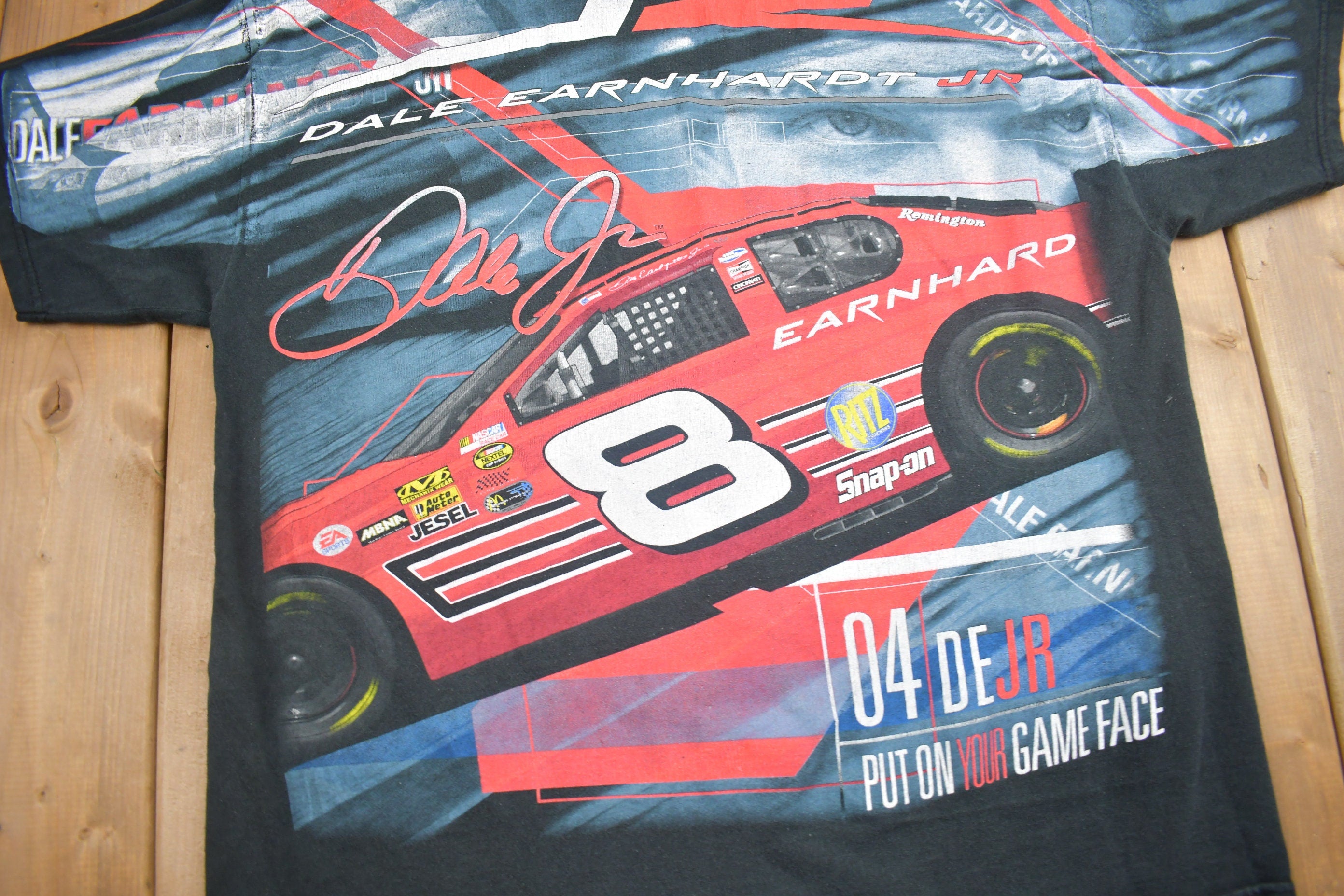 Vintage 1990s Dale Earnhardt All Over Print NASCAR T-Shirt