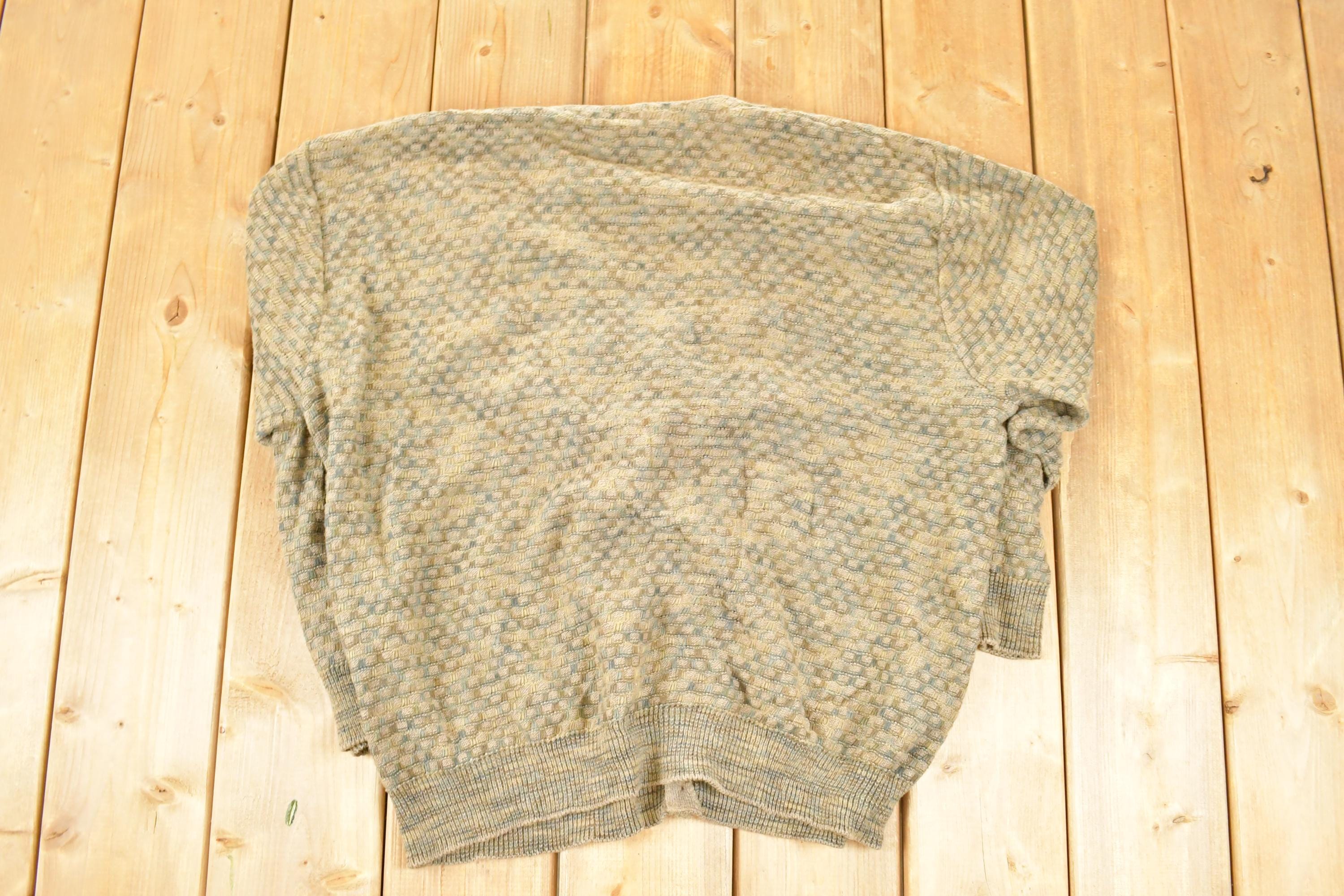 Vintage 1990s Shenandoah Abstract Knit Cardigan Sweater Men's L