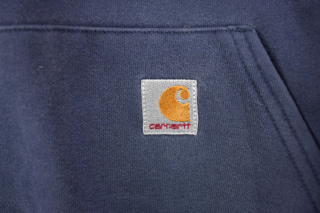 Vintage Distressed Zip Rib Unique Carhartt Quarter Zip Hoodie Sweatshirt