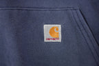 Vintage Distressed Zip Rib Unique Carhartt Quarter Zip Hoodie Sweatshirt