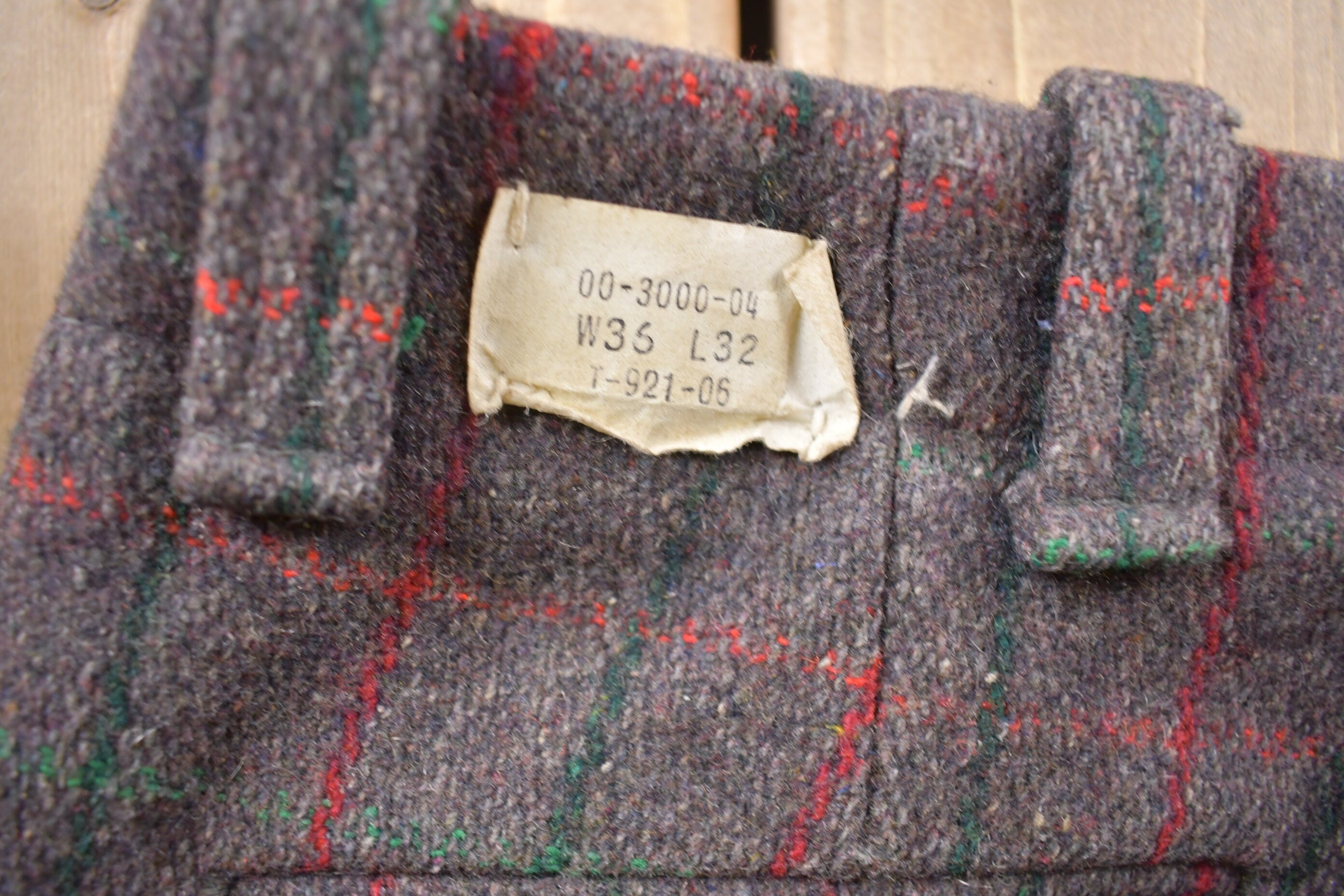 Vintage 1980's Pinstripe Plaid Wool Trousers 32 x 27