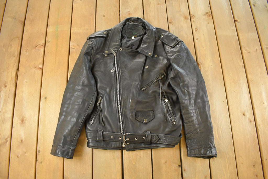 Vintage 1990s Jarvis Bond Leather Biker Jacket Men's Large