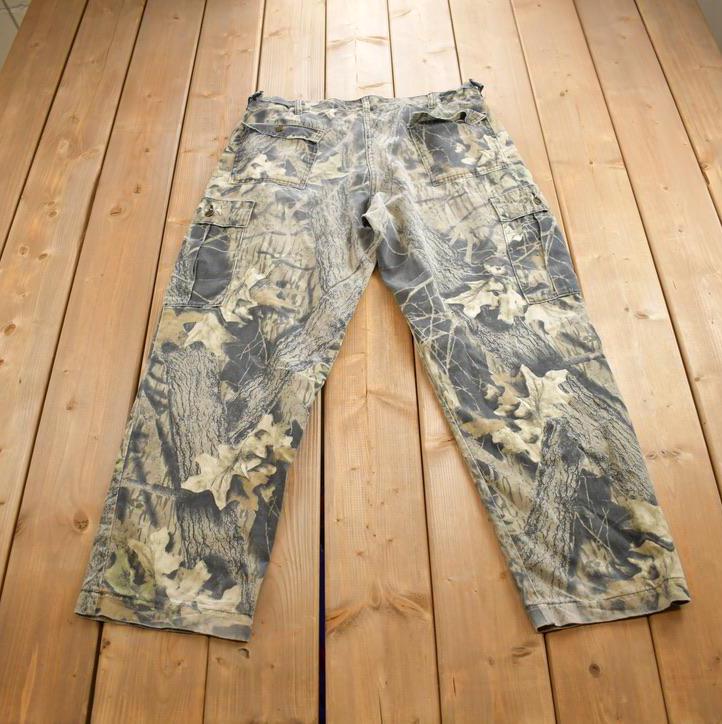 Vintage 1980s Forest Camouflage Cargo Pants Made In Size 38x30