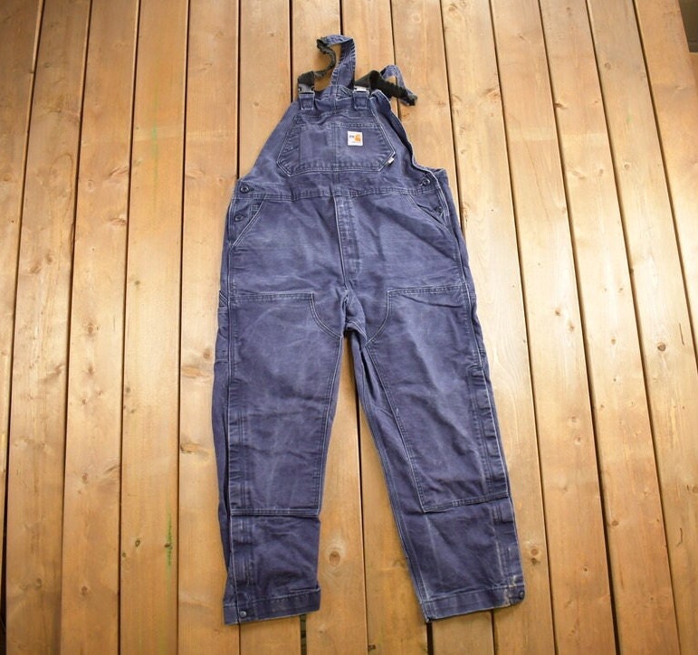 Vintage 1990s Carhartt Double Knee Canvas Overalls Size 40x32