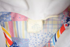 Vintage 1960s Patchwork Button Up Short Sleeve Polyester Shirt