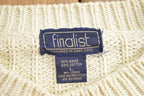 Vintage 1990s Finalist Beige Knitted Crewneck Sweater