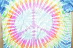 Vintage 1990s Distressed Peace Sign  Tie Dye Graphic T-Shirt  Vintage T Shirt  Streetwear  Graphic Tee  Single Stitch  Made In USA