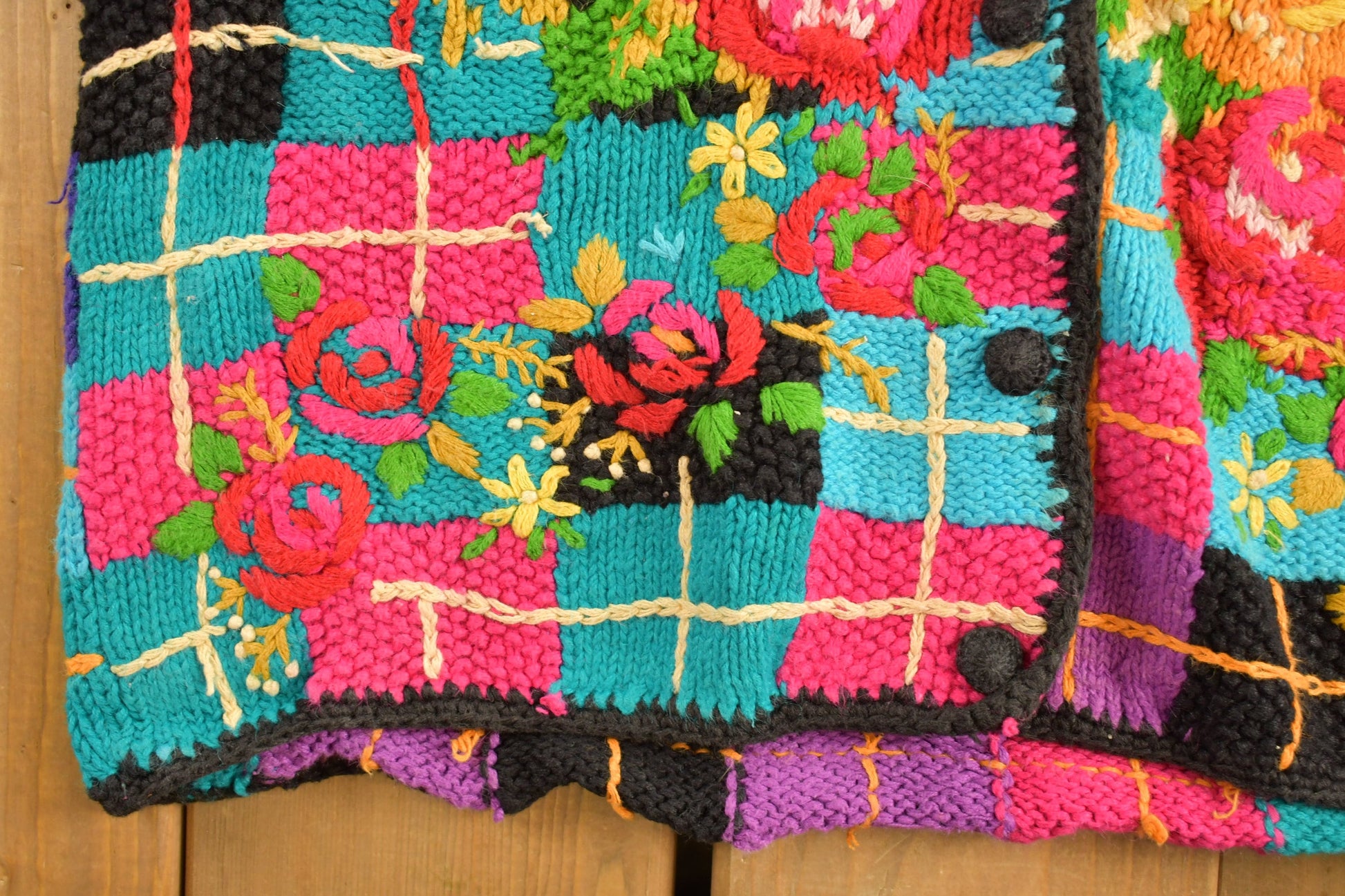 Vintage 1990s Casual Corner Floral Knitted Sweater