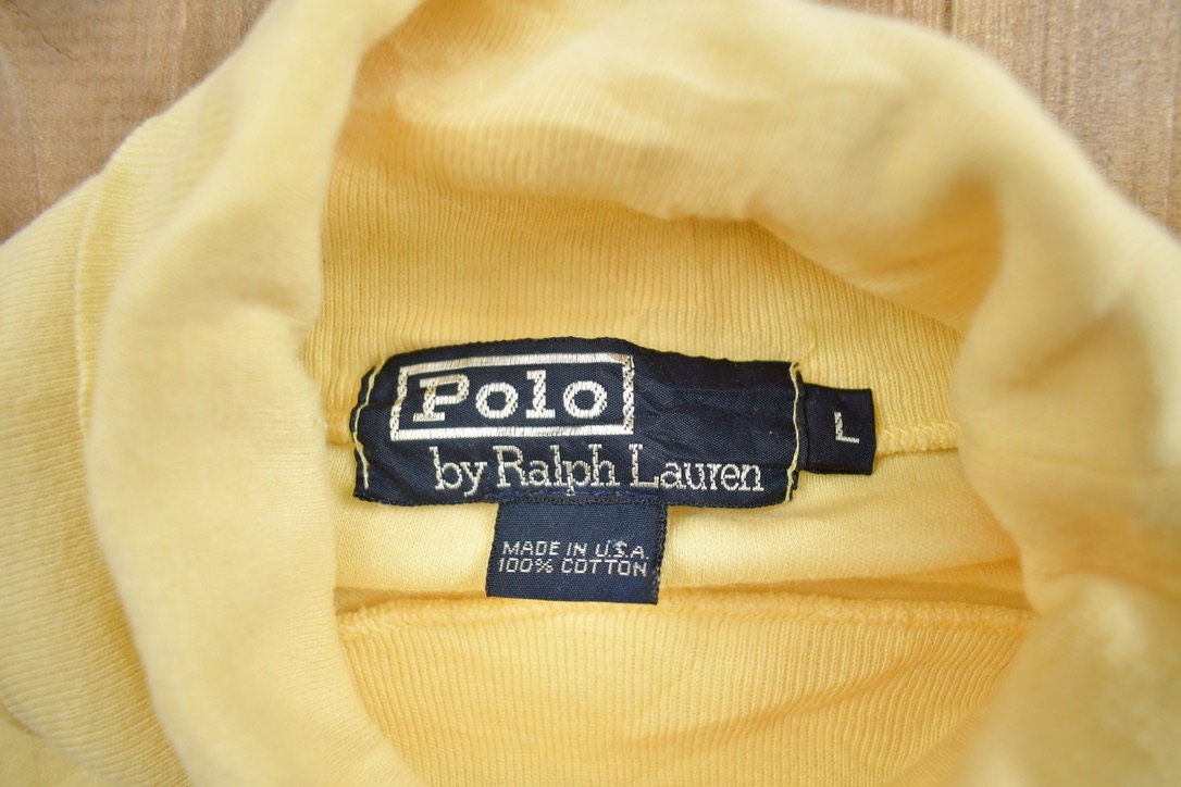 Vintage 1990s Polo Ralph Lauren Turtle Neck Sweatshirt Made In USA