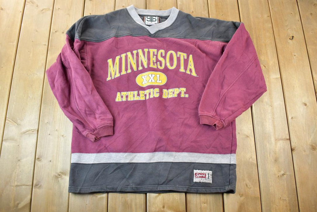 Vintage 1990s Mi9nnesota Athletic Department Souvenir Heavyweight Crewneck Sweatshirt Made In USA