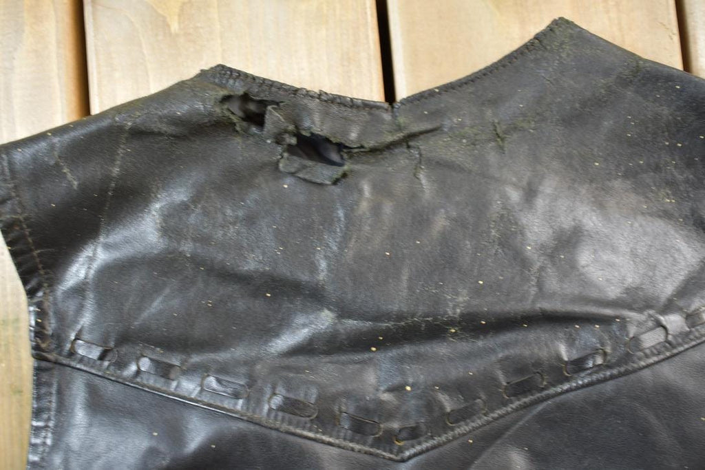 Vintage 1980s Golden Crown Leather Vest