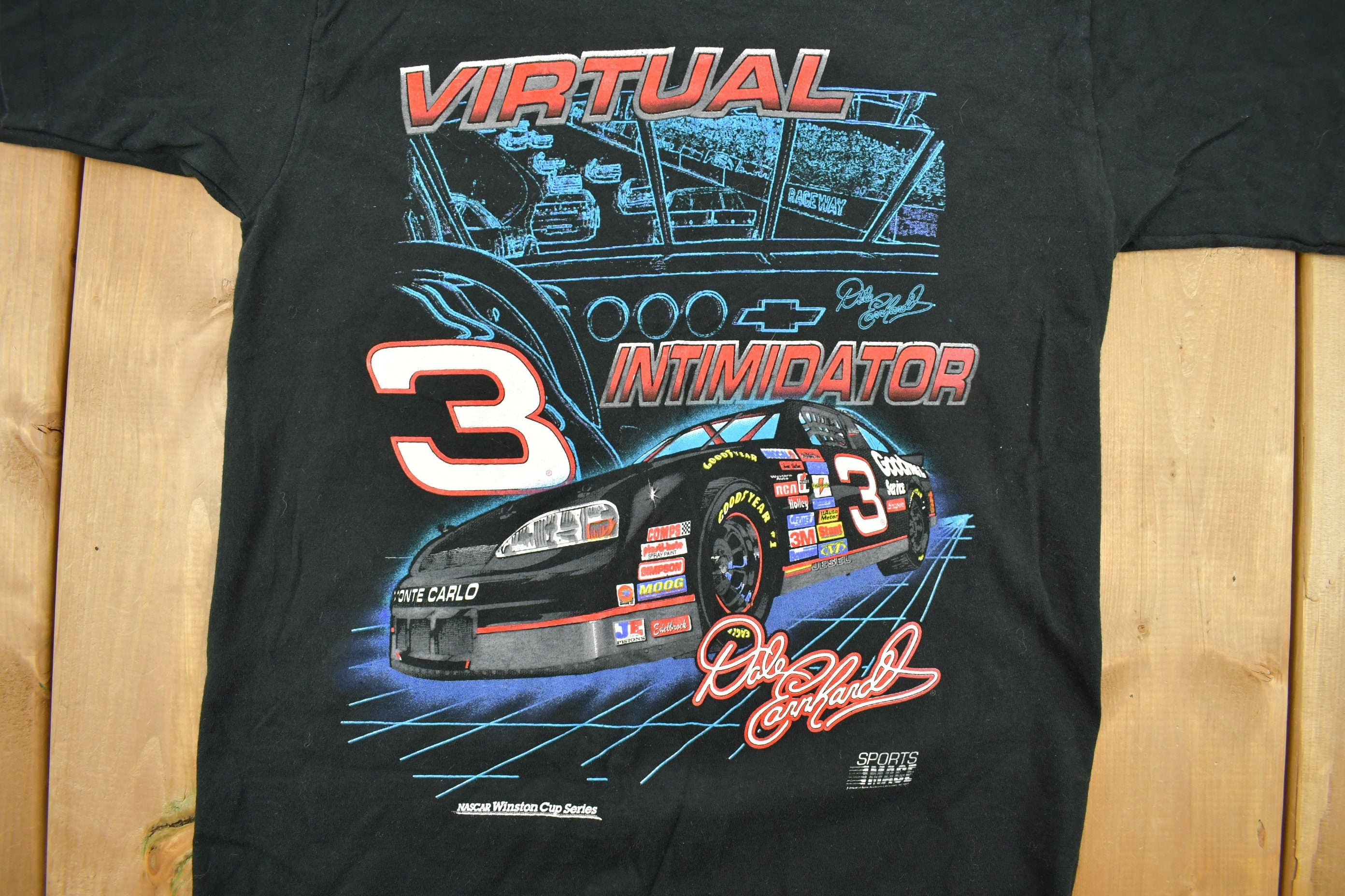 Vintage 1997 NASCAR Dale Earnhardt Virtual Intimidator Racing T-Shirt
