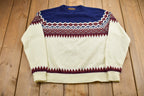 Vintage 1980s JC Penney Aztec Knitted Sweater