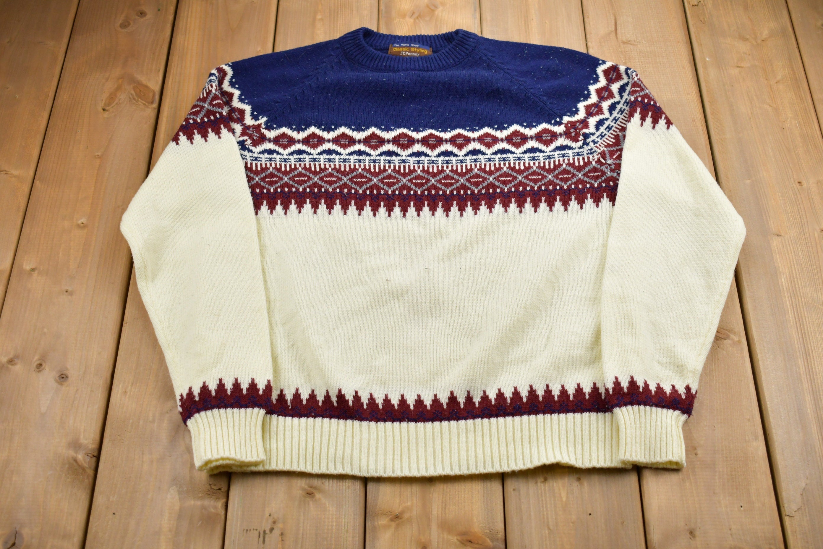Vintage 1980s JC Penney Aztec Knitted Sweater