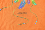 Vintage 1990s Orange Souvenir Arizona USA Feather and Bead Horse Travel T-Shirt