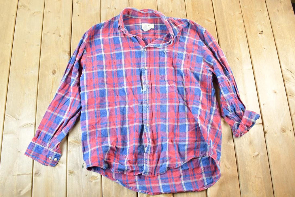 Vintage 1990s Eddie Bauer Plaid Button Up Shirt Mens L