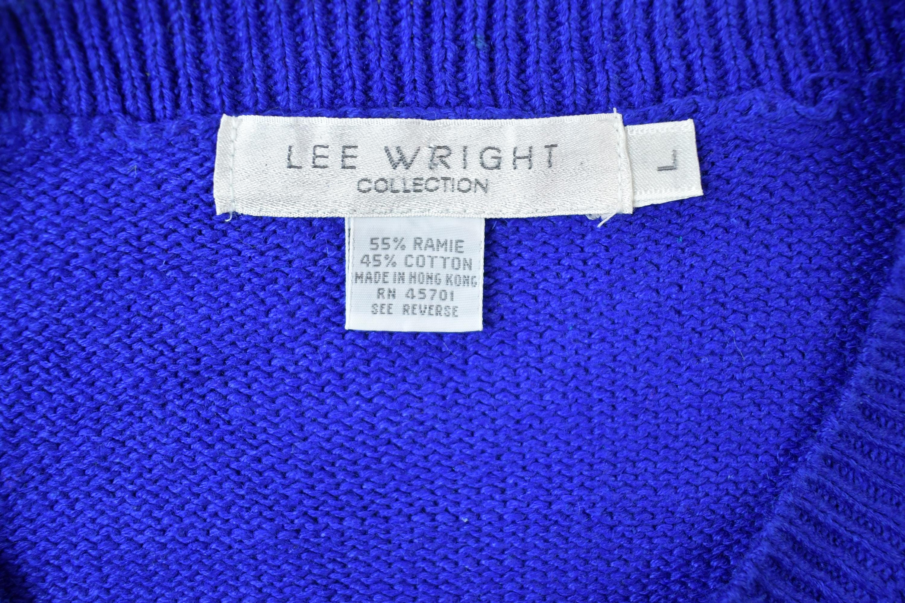 Vintage 1990s Lee Wight Collection Knit Crewneck Sweater / 90s Crewneck / Made In USA / Preppy