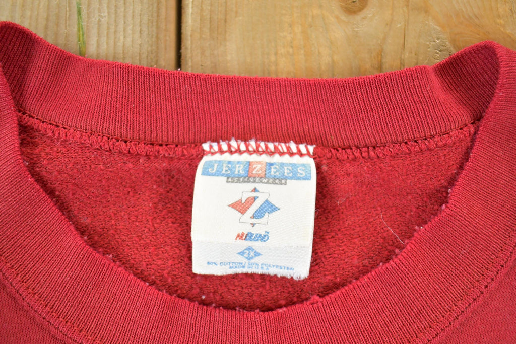 Vintage 1990s Jerzees Blank Burgundy Crew Neck Sweatshirt