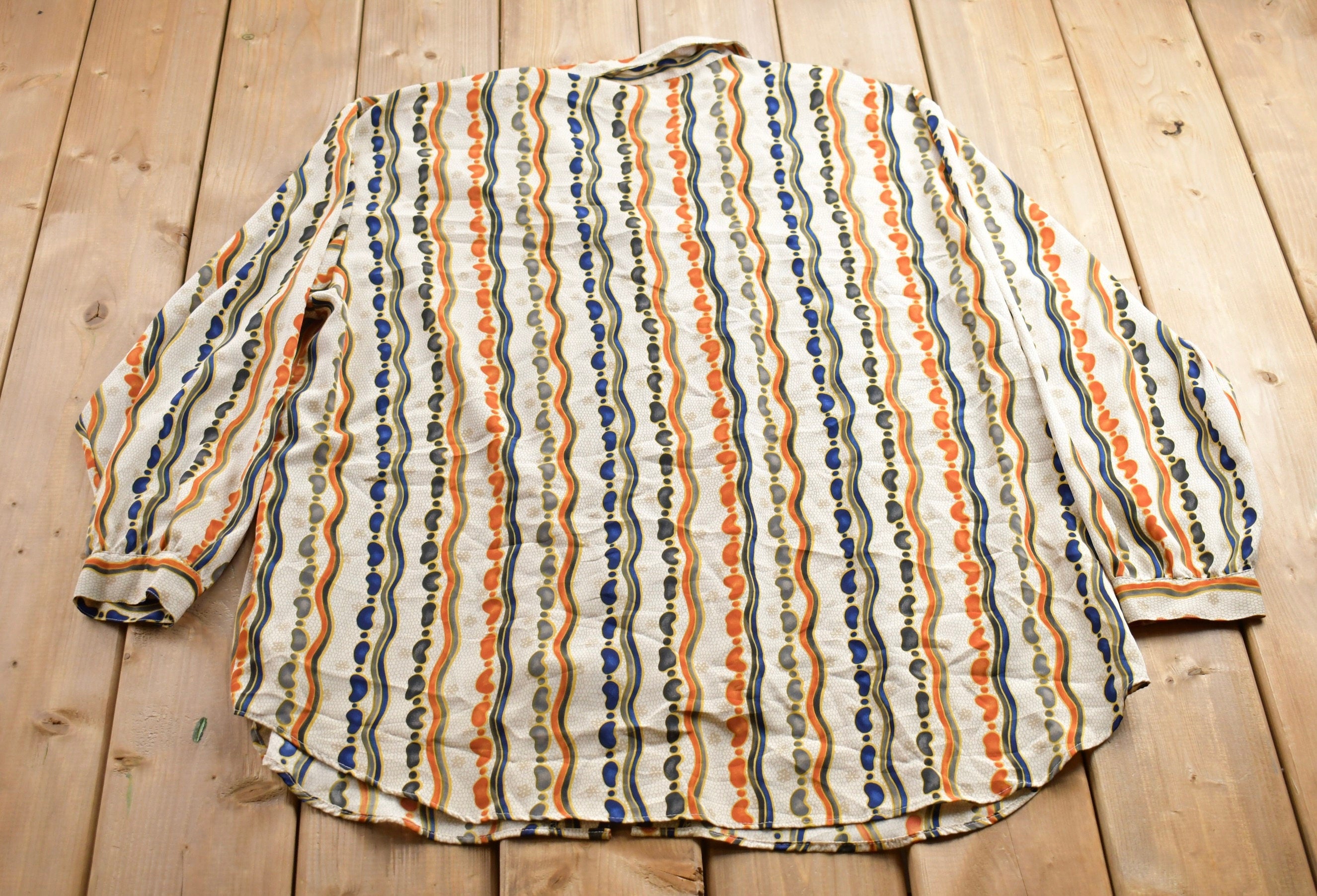 Vintage 1990s Impressions Funky Pattern Button Up Shirt