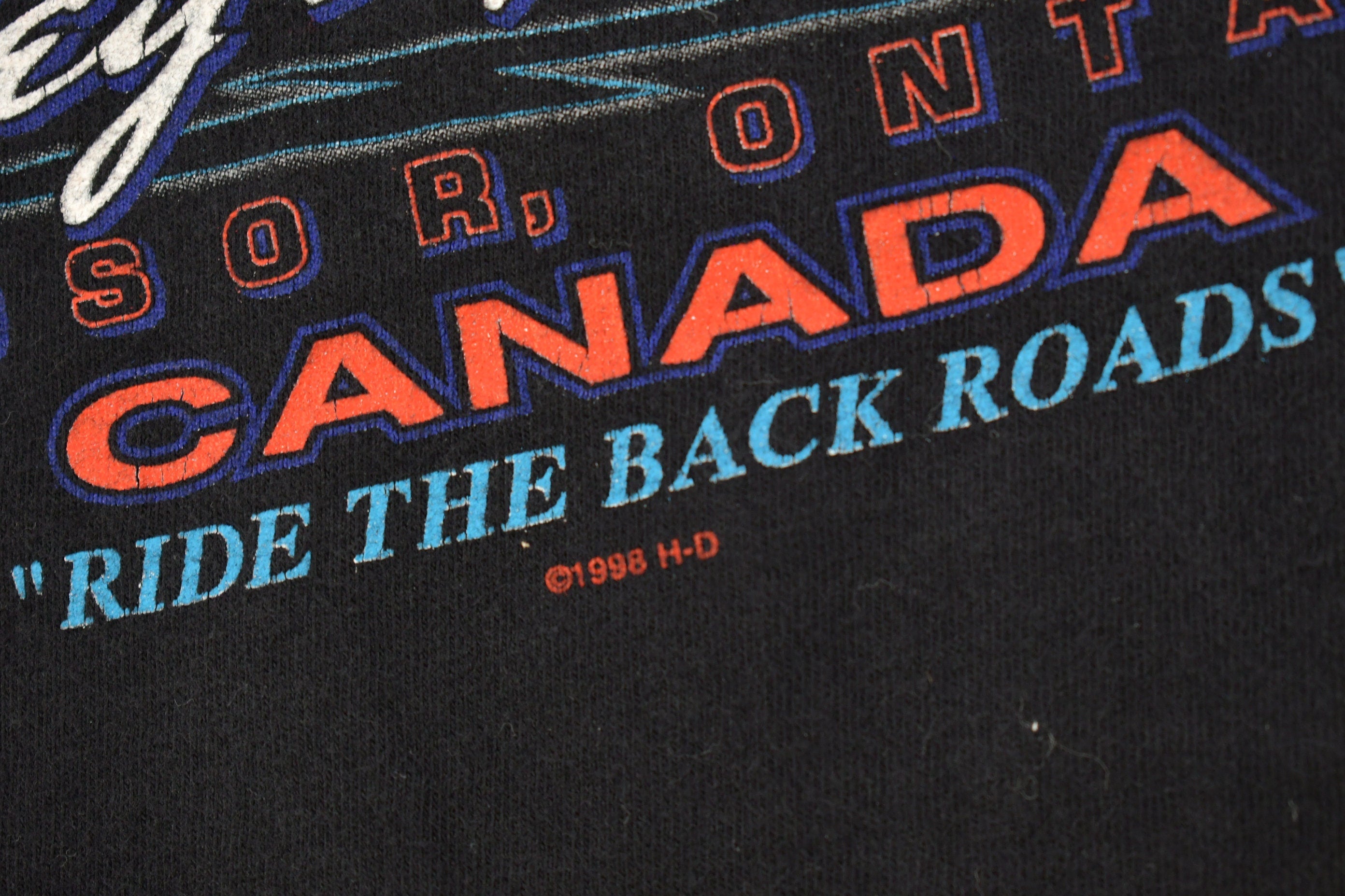 Vintage 1998 Harley Davidson Thunder Road Windsor Ontario T-Shirt