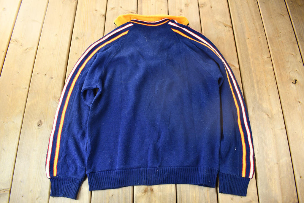 Vintage 1970s Zip Collar Knit Sweater