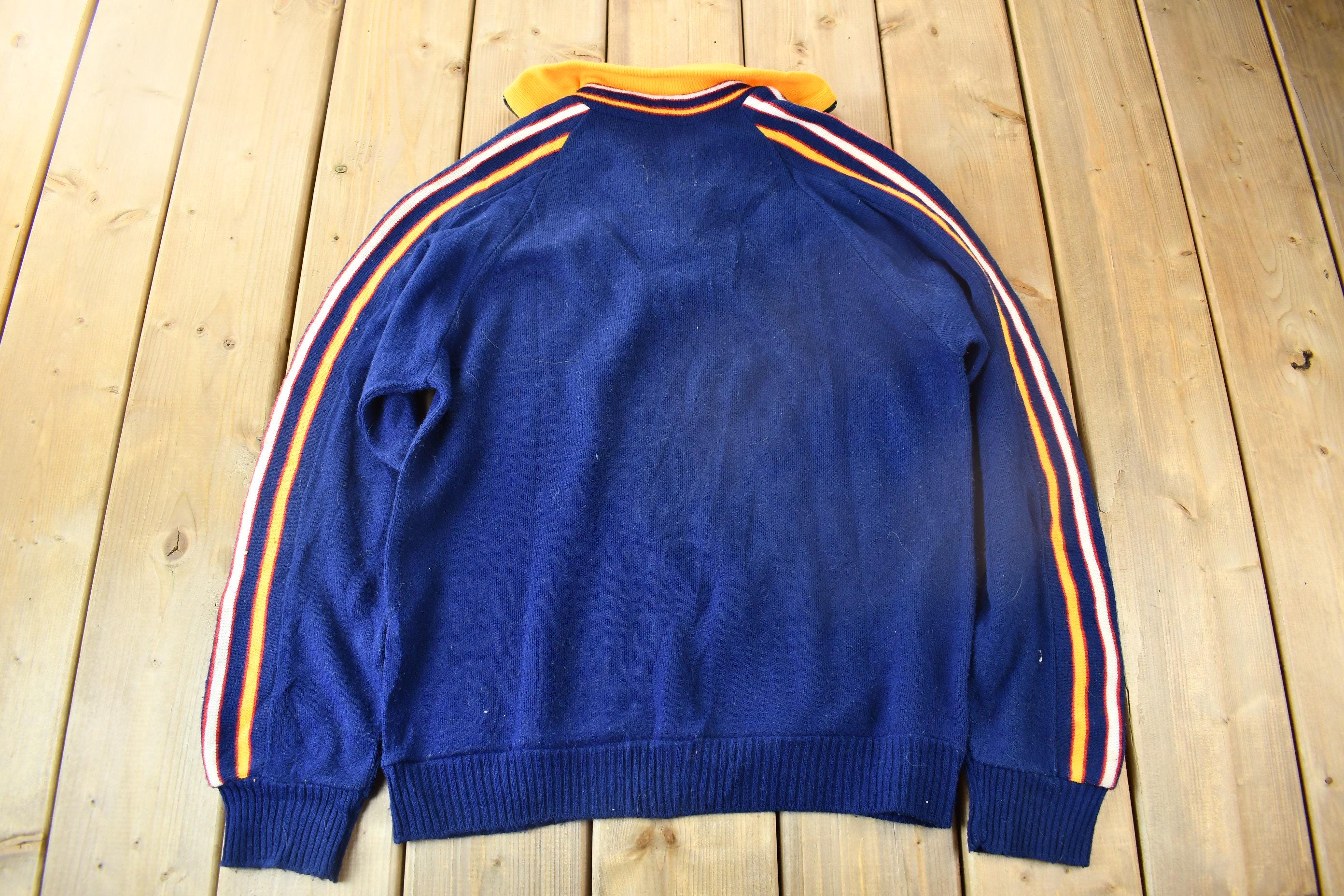 Vintage 1970s Zip Collar Knit Sweater