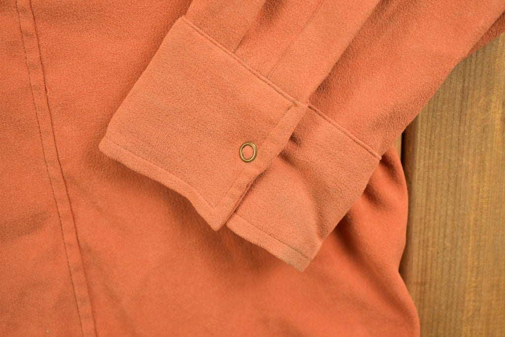 Vintage 1990s Blank Orange Button Up Shirt