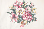 Vintage 1990s Basic Editions Floral Graphic Print Double Collar Crewneck Sweatshirt Womens L