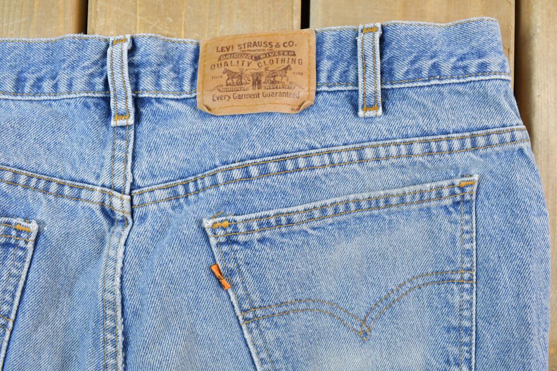 Vintage 1990s Levi Strauss Orange Tab Baggy Denim Jeans Size 38 x 30