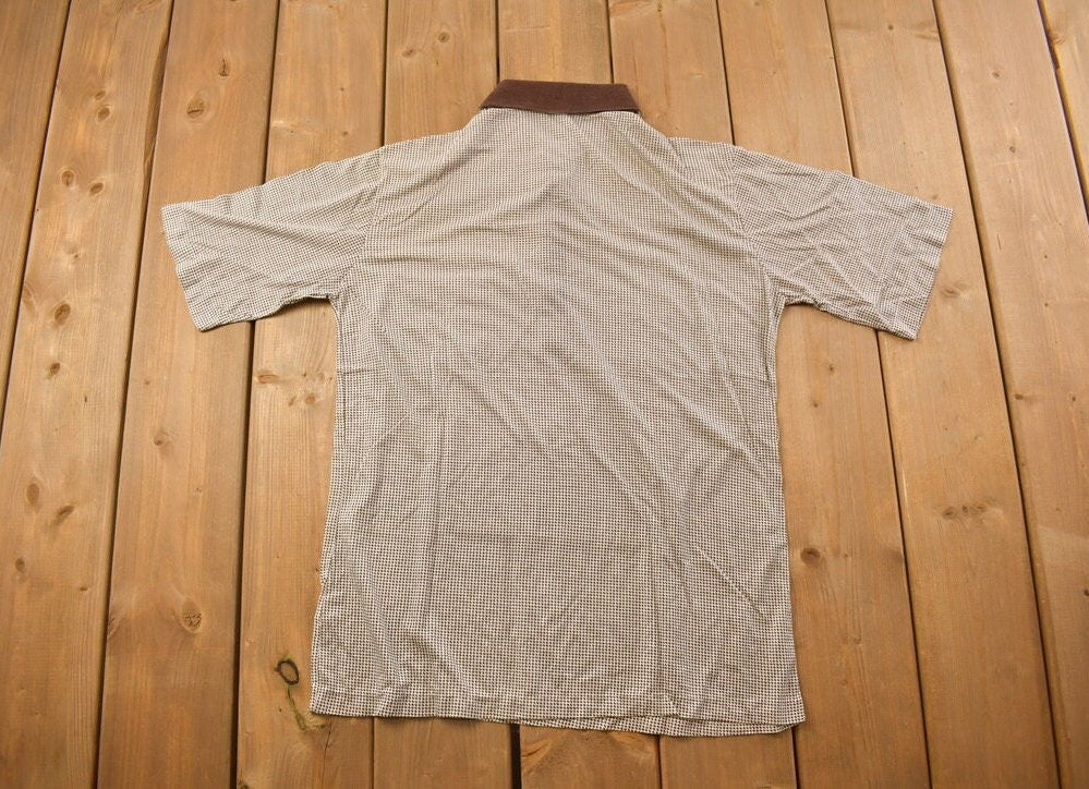 Vintage 1970s Gogan Chequred Collard Shirt