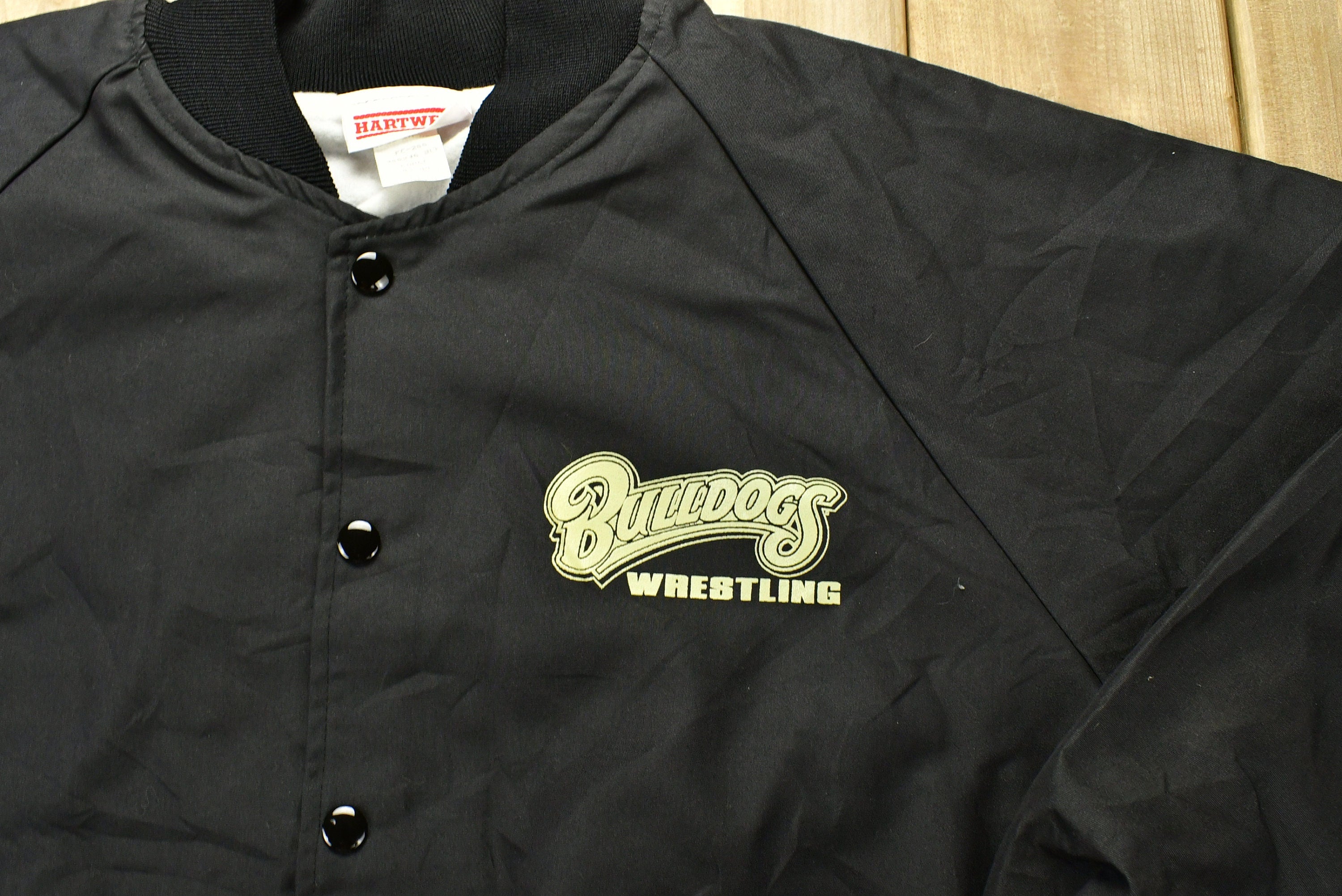 Vintage 1980s Hopewell Wrestling Bulldogs Windbreaker Bomber Jacket