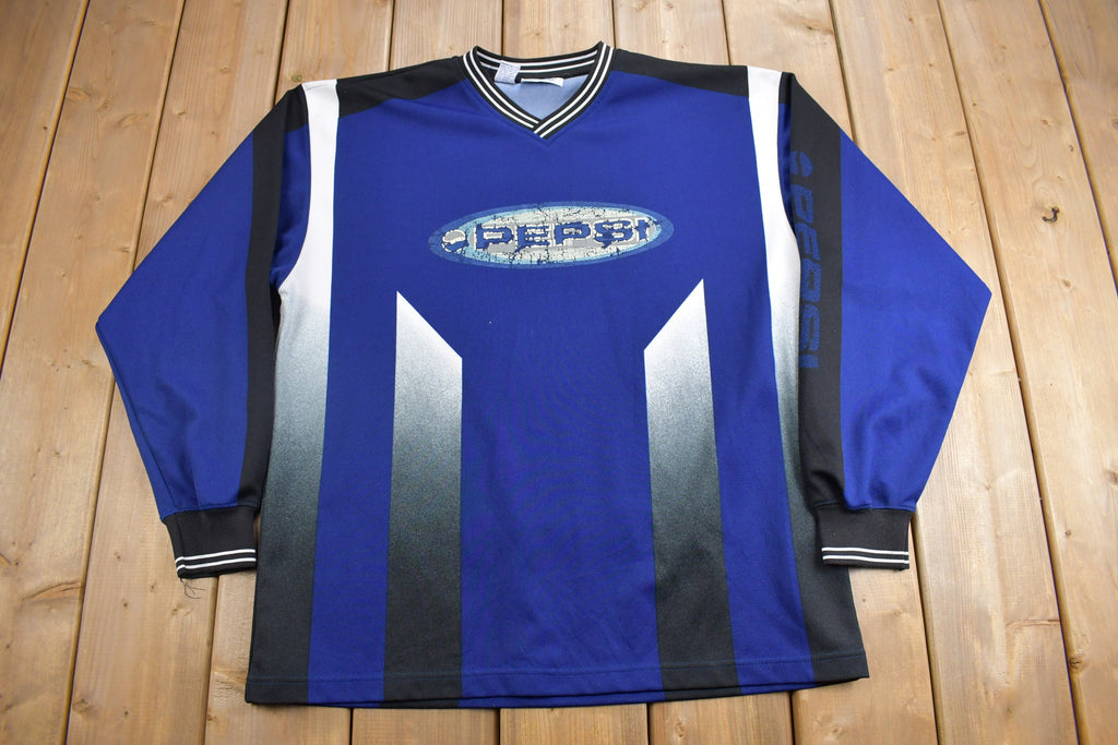 Vintage 1990s Pepsi Long Sleeve Graphic Jersey Shirt