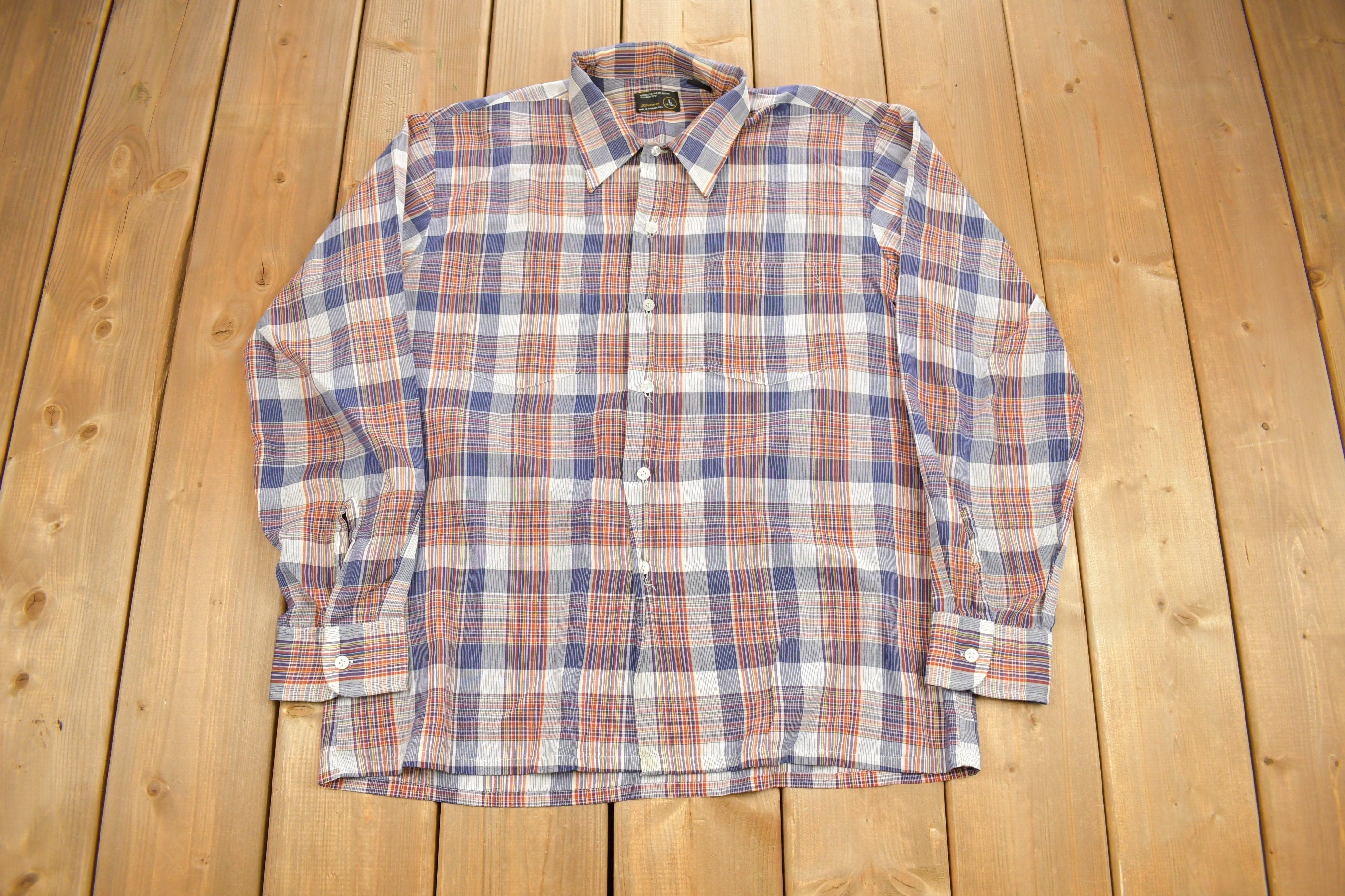 Vintage 1980s Town Craft JC Penney Flannel Button Up Shirt