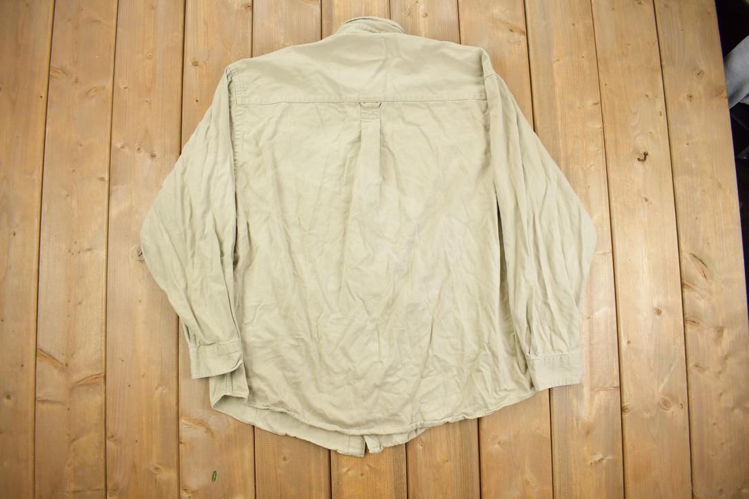 Vintage 1990s Eddie Bauer Embroidered Logo Button Up