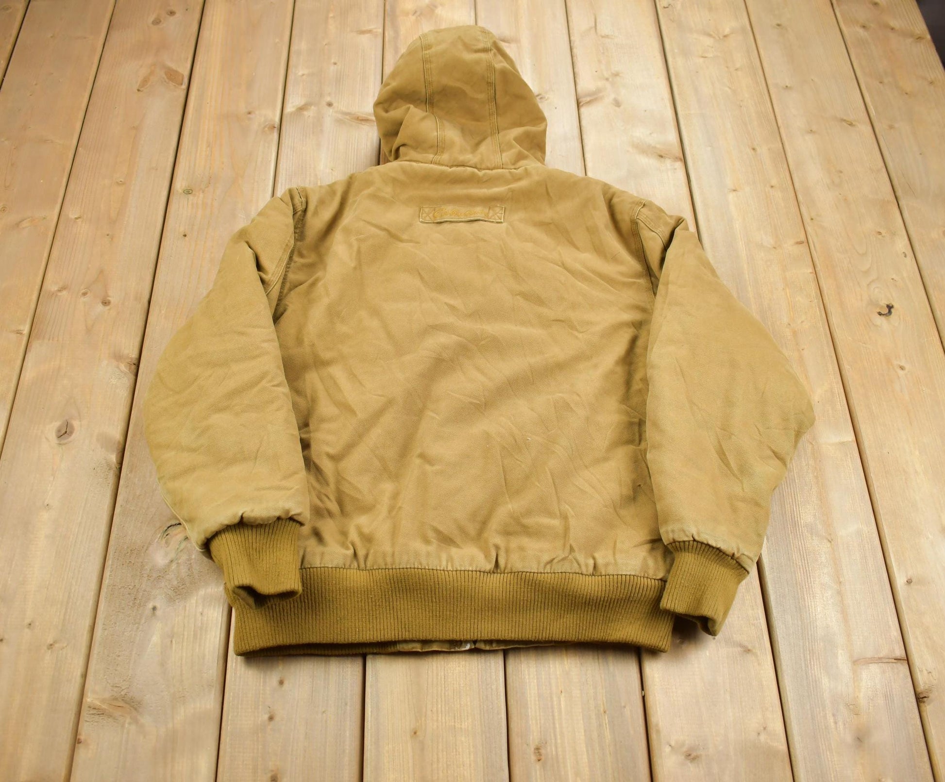 Vintage 1990s Hooded Cabelas Embroidered Outdoor Gear Workwear Jacket